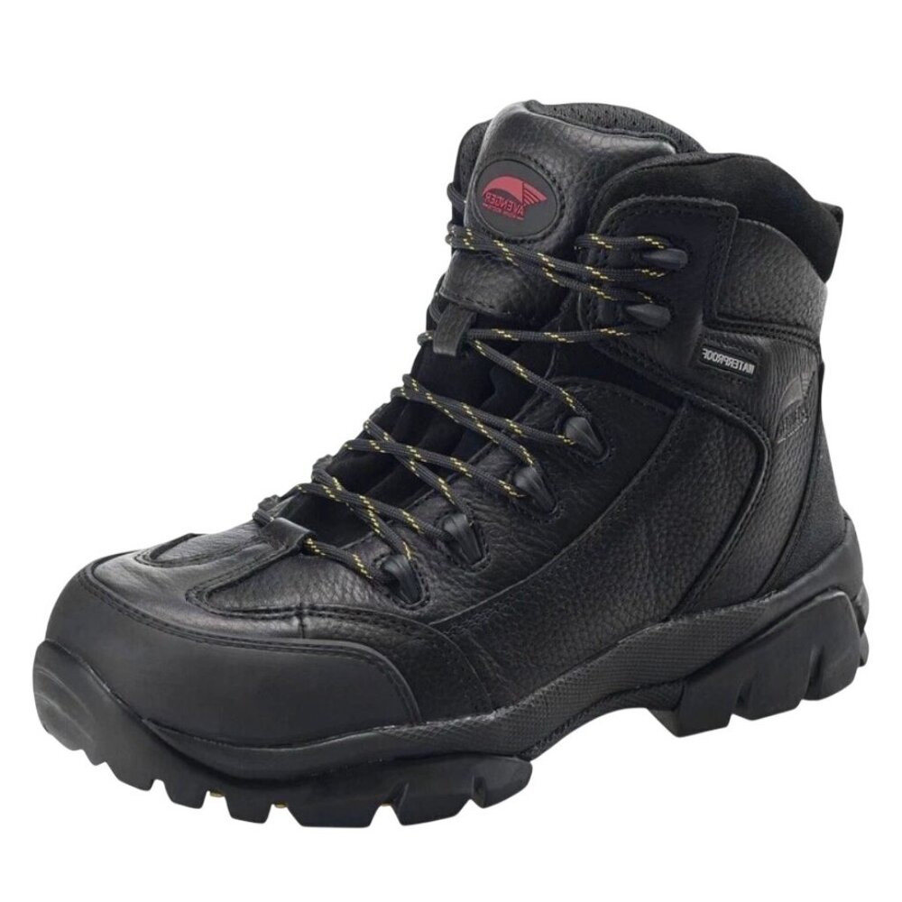 Avenger Black Waterproof  Work Boots Size Composite Toe & Slip-Resistant Size 10